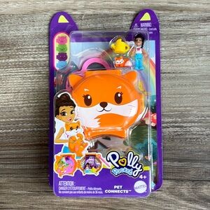 Polly Pocket Doll Pet Connects Fox Compact Travel Play Set GYV99 HRD39 Mattel 🆕